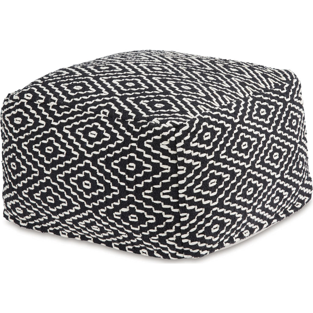 Jasett Pouf - Black/Ivory