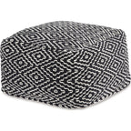 Jasett Pouf - Black/Ivory