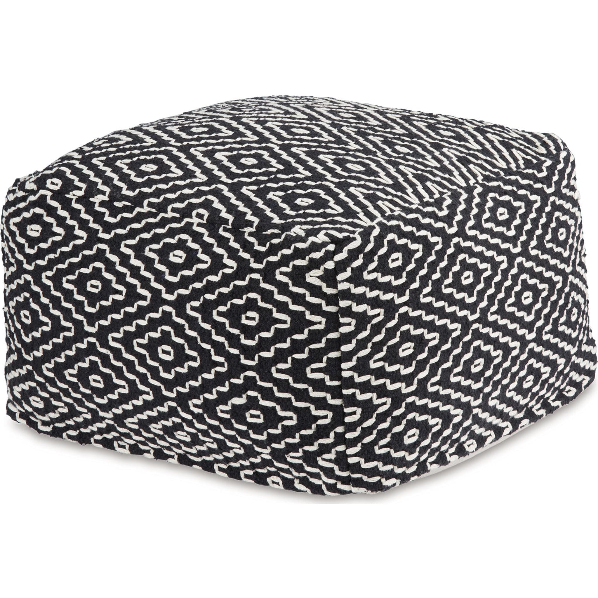 Jasett Pouf - Black/Ivory