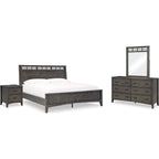 Montillan 6 Piece King Panel Bedroom - Grayish Brown