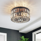 C Cattleya 2-Light Incandescent Crystal Flush Mount Ceiling Light Fixture