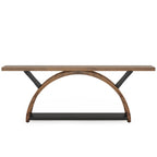 2-Tier Narrow Long Console Sofa Table with Semi-Circular Frame for Entryway,Gray Hallway Accent Tables