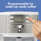 2-Way 12-Cup Coffee Maker & Single Serve, Glass Carafe, Auto Pause & Pour, White