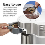 2-Way 12-Cup Coffee Maker & Single Serve, Glass Carafe, Auto Pause & Pour, White