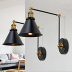 Malryn Set of 2 Modern Adjustable Swing Arm Lights Plug-in/Hardwired Wall Sconces