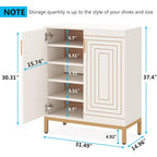 20 Pairs Modern Shoe Storage Cabinet with Doors, 6-Tier Freestanding Entryway Shoe Organizer Rack
