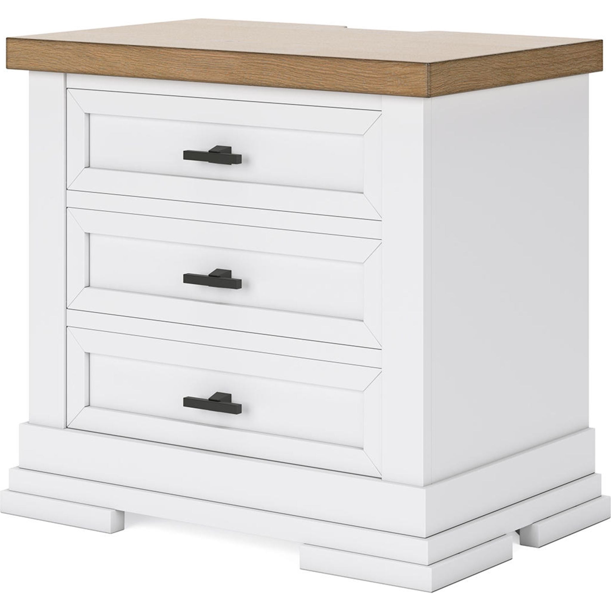 Ashbryn Nightstand - White/Natural