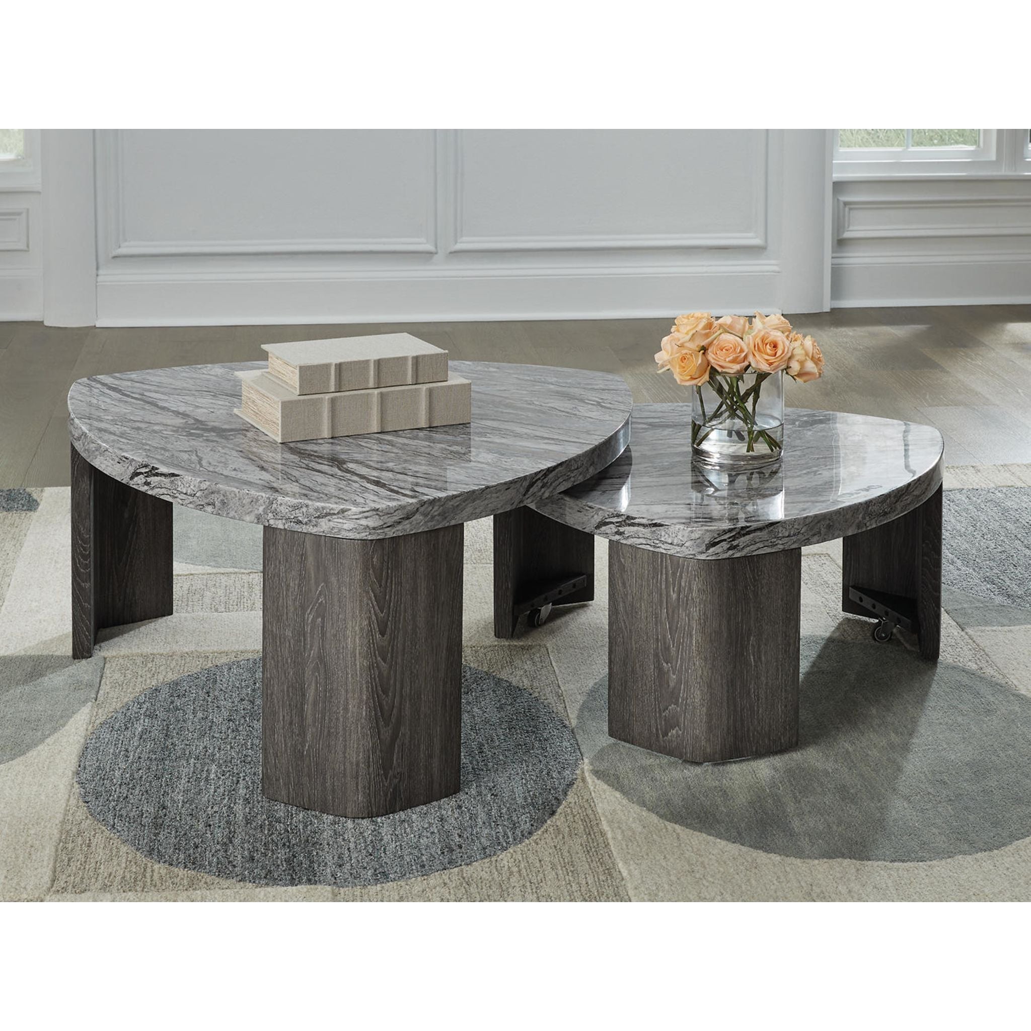Surmour Stacked Coffee Table - Gray/Brown