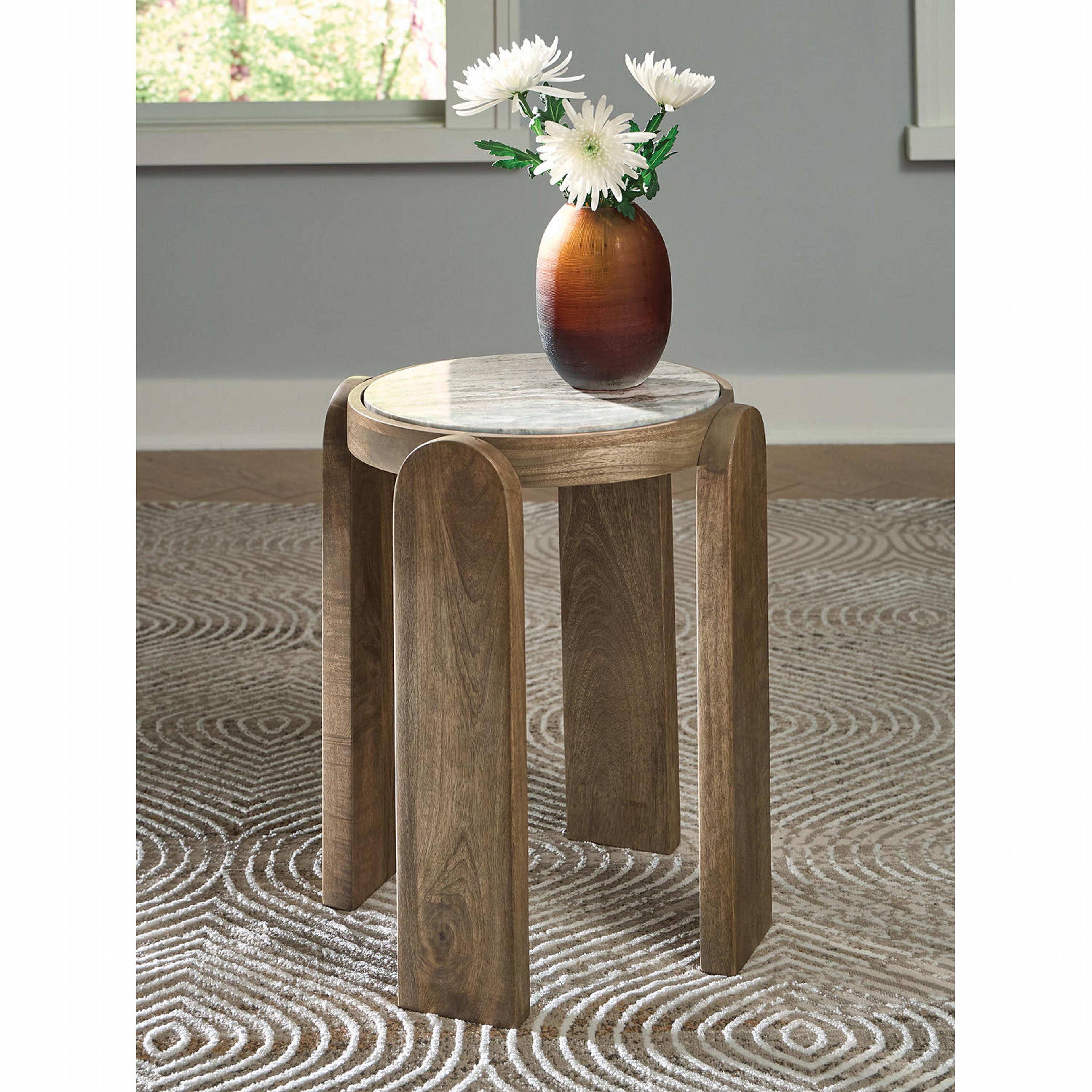 Gavrilley Accent Table - Gray/White/Brown