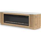 Camdill TV Stand with Fireplace - Light Brown