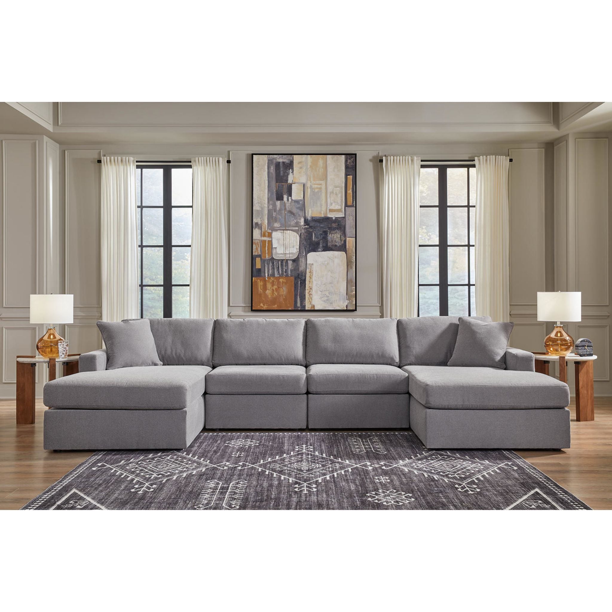 Modmax 4 Piece Modular Sectional with Double Chaise