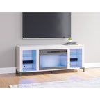 Brollevi TV Stand with Fireplace - White