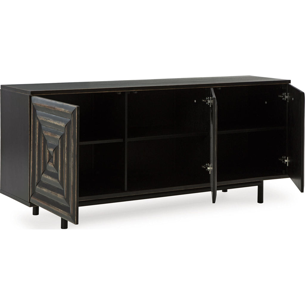 Fair Ridge Accent Cabinet - Distressed Black