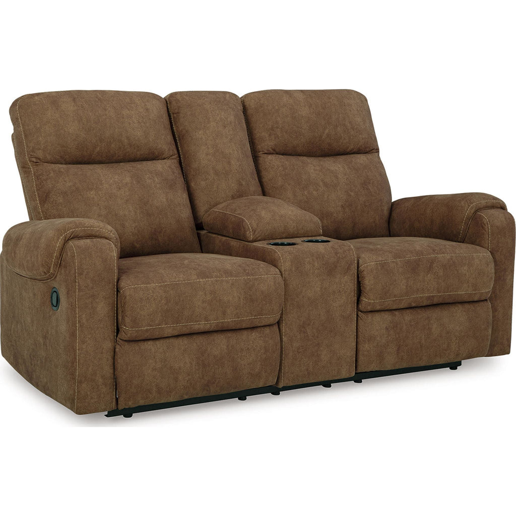 Edenwold Reclining Loveseat with Console - Brindle