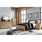 Hyanna 6 Piece King Panel Bedroom - Tan Brown