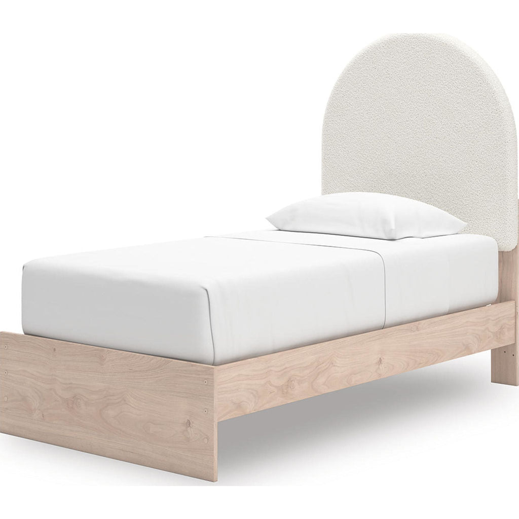 Arloster Platform Bed with 2 Drawer Storage - Tan/White