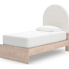 Arloster Platform Bed with 2 Drawer Storage - Tan/White
