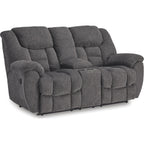Foreside Reclining Loveseat with Console - Charcoal