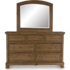 Feddinger Dresser and Mirror - Medium Brown