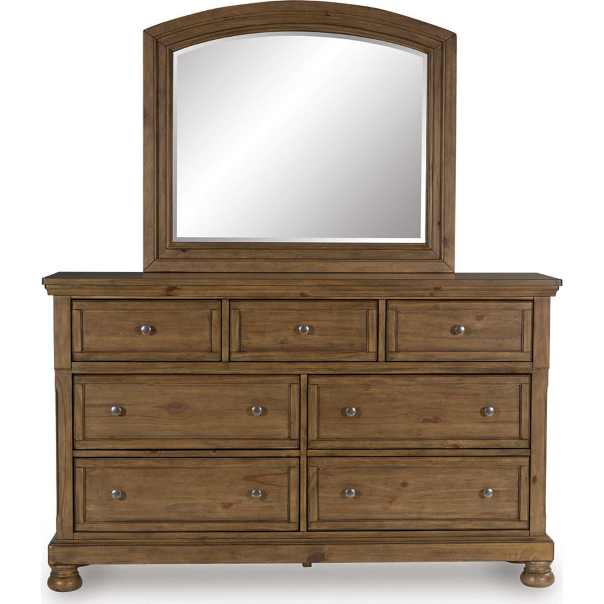 Feddinger Dresser and Mirror - Medium Brown