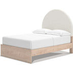 Arloster Platform Bed with 2 Drawer Storage - Tan/White