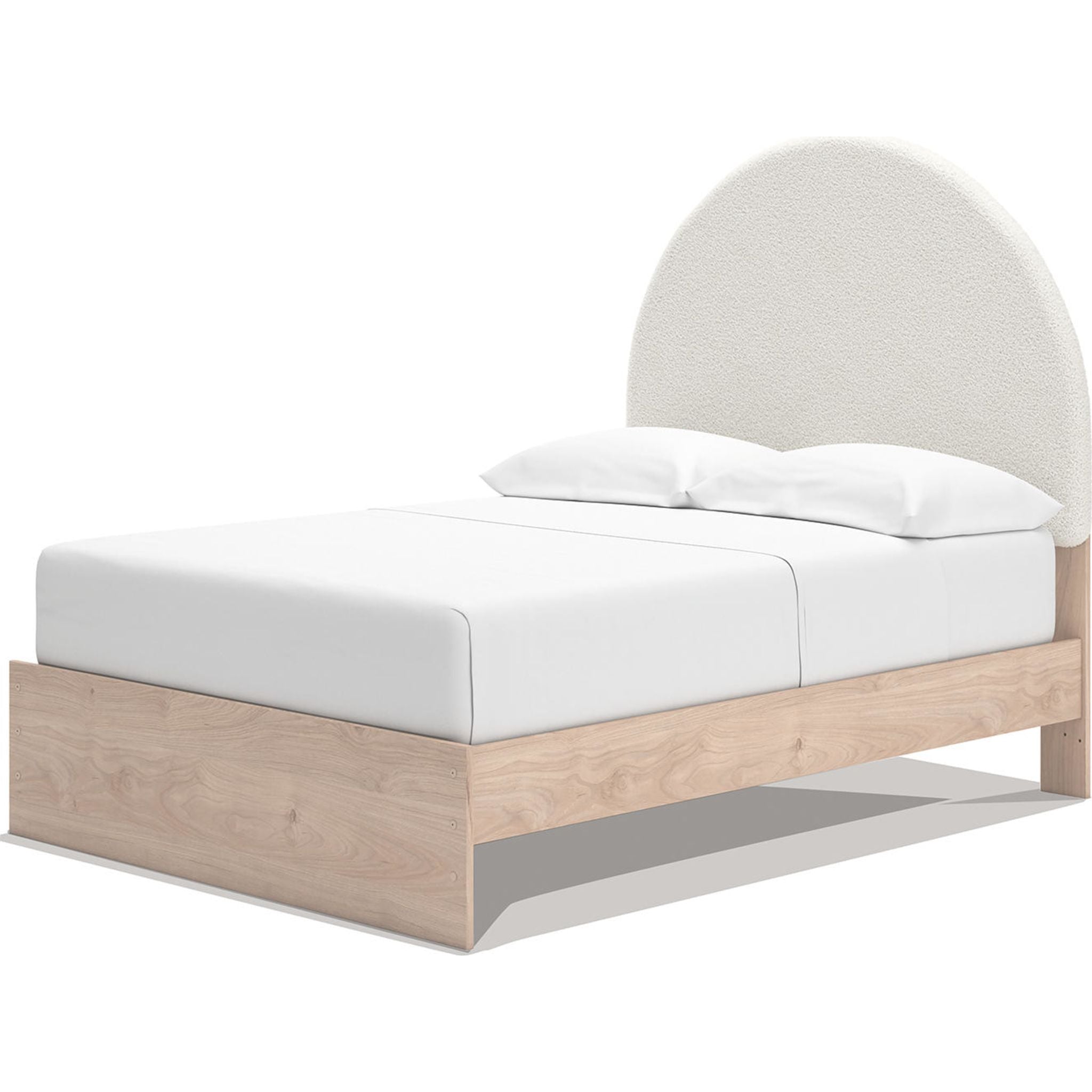 Arloster Platform Bed with 2 Drawer Storage - Tan/White