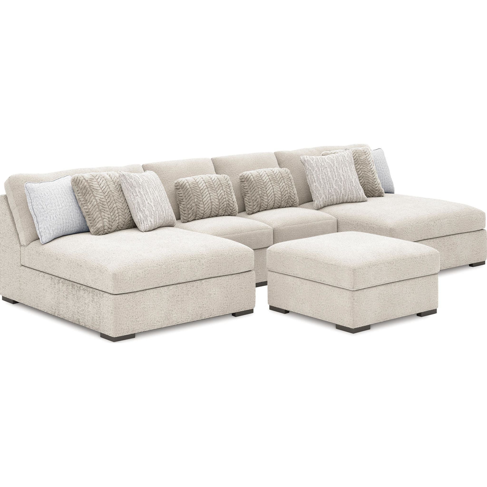 Cuddle Plush 4 Piece Modular Sectional with Dual Chaise