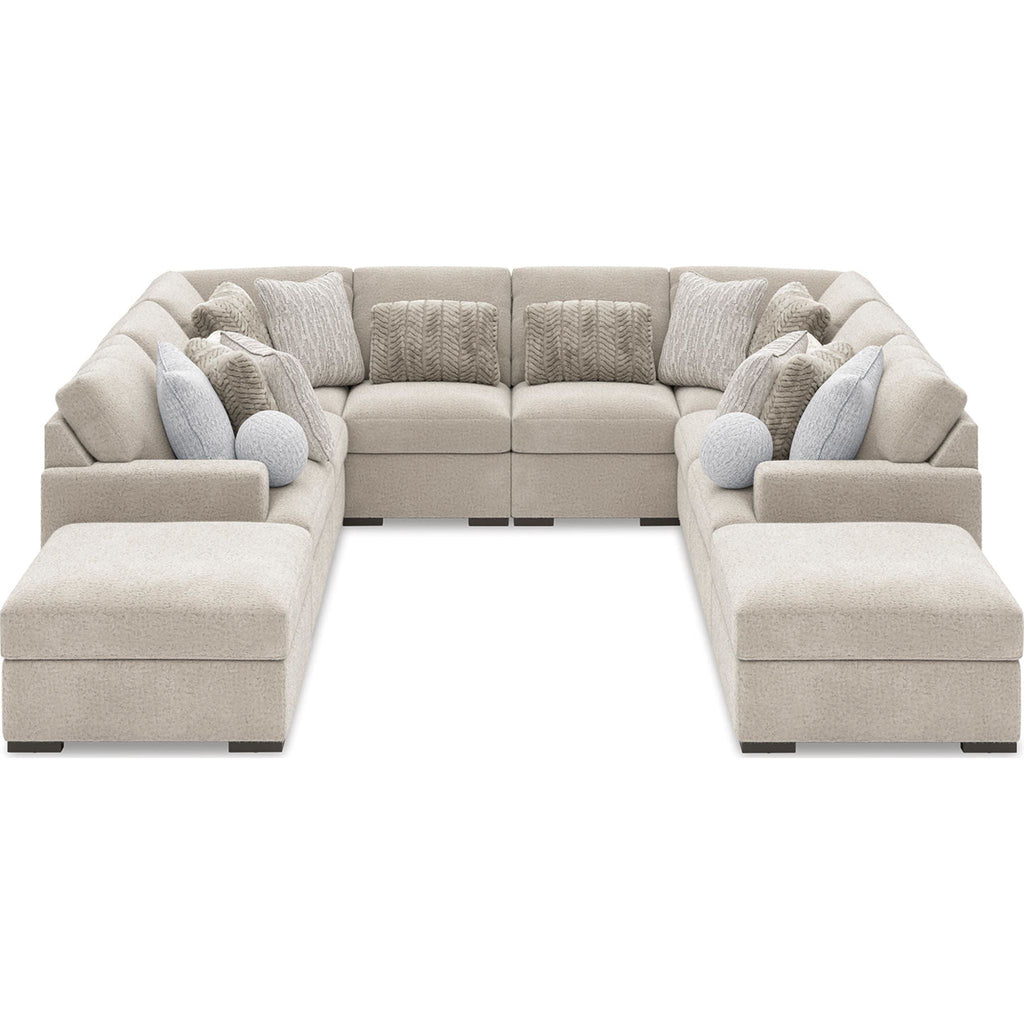 Cuddle Plush 8 Piece Modular Sectional with Ottomans - Arctic