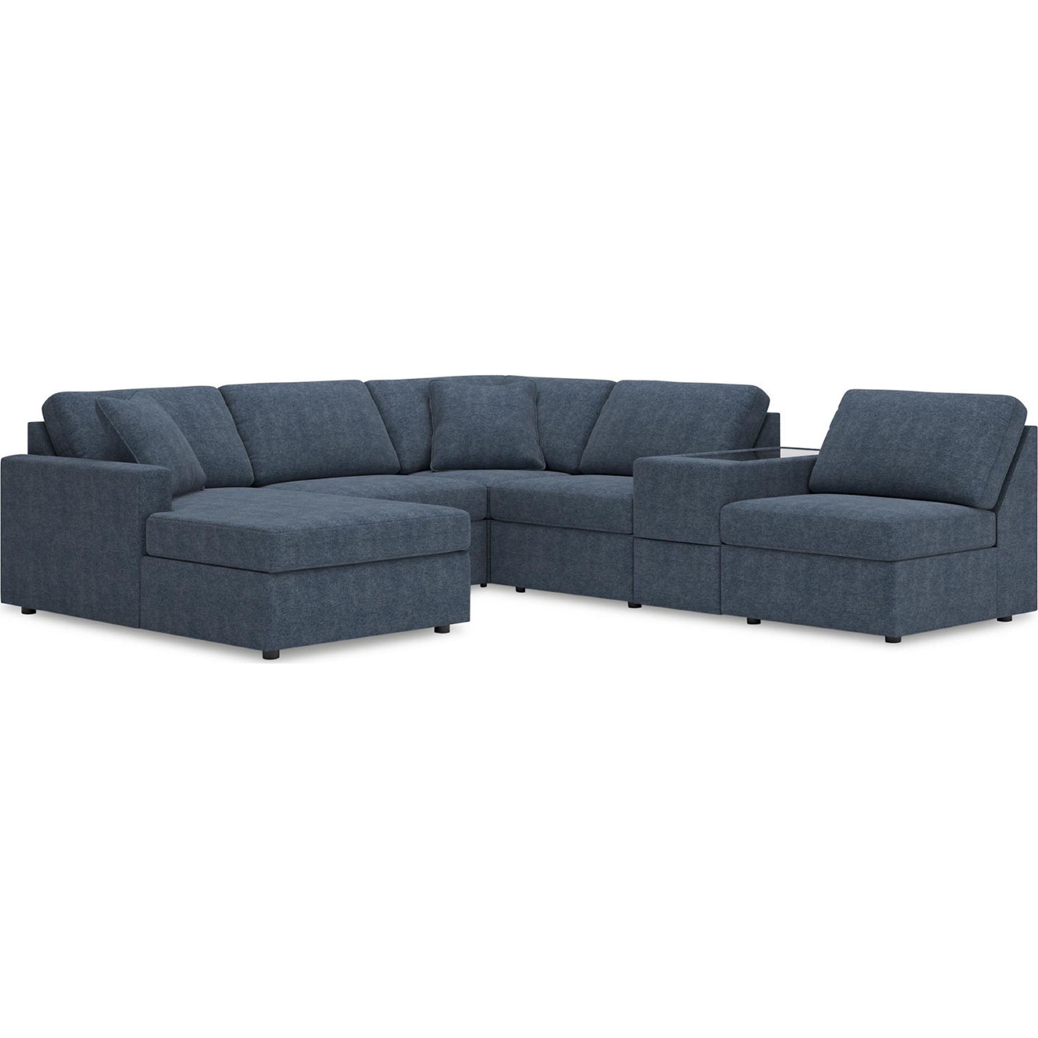 Modmax 6 Piece Modular Sectional with Chaise and Storage Console
