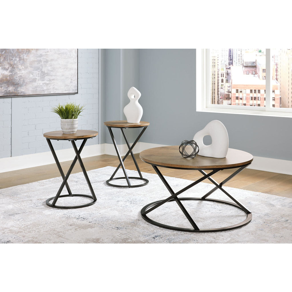 Cassbryn 3 Pack Tables - Brown/Black