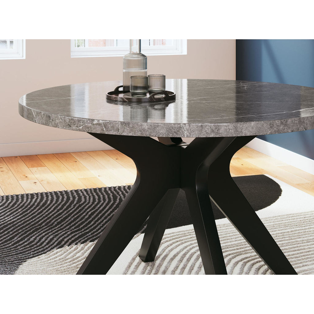 Glinari Dining Table - Taupe/Black - (D476-15)