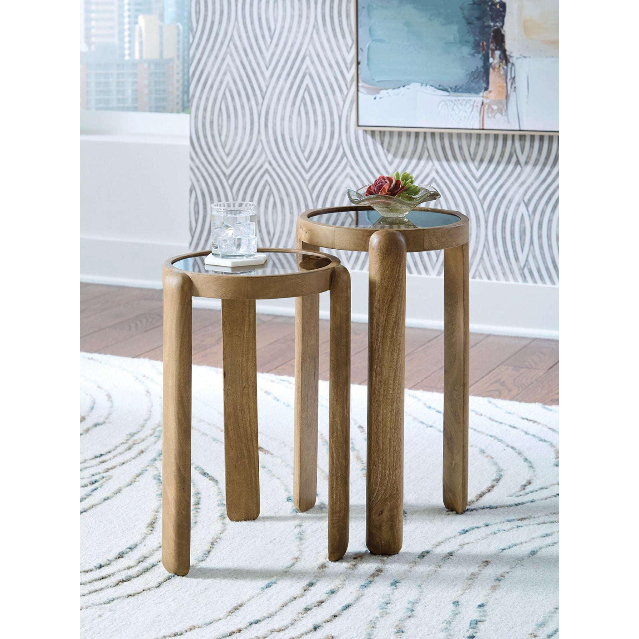 Jossor Accent Table (Set of 2) - Light Brown