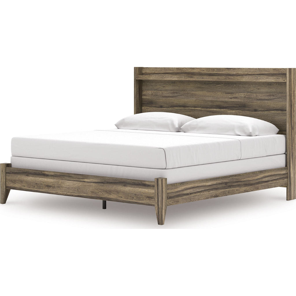 Elbrim Panel Bed - Brown