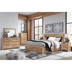 Hyanna 6 Piece King Storage Bedroom - Tan Brown