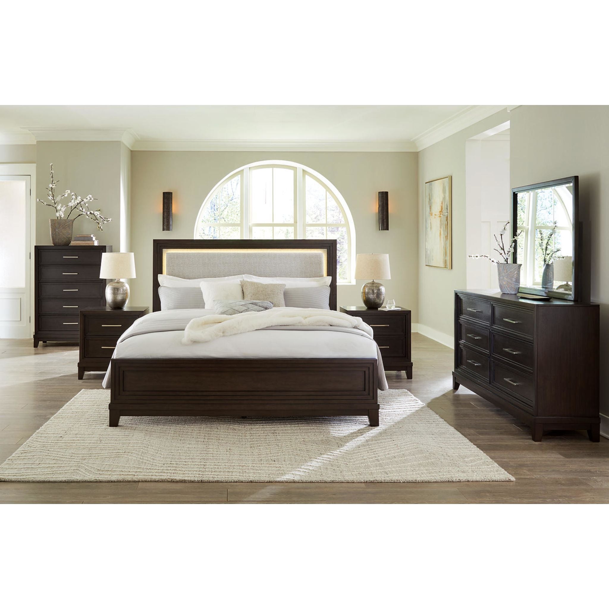 Neymorton 6 Piece Panel Bedroom - Dark Grayish Brown