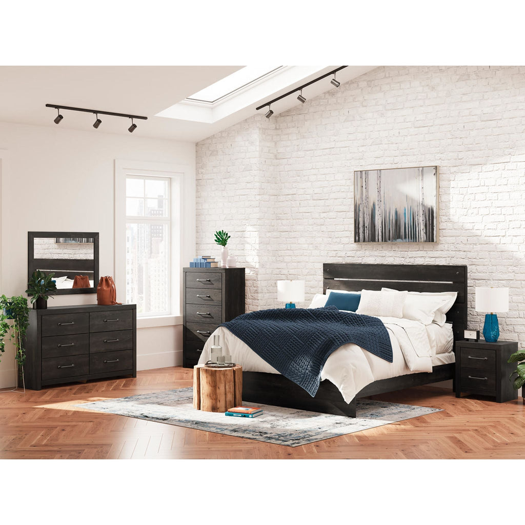 Hollivern King Panel Bed - Dark Gray