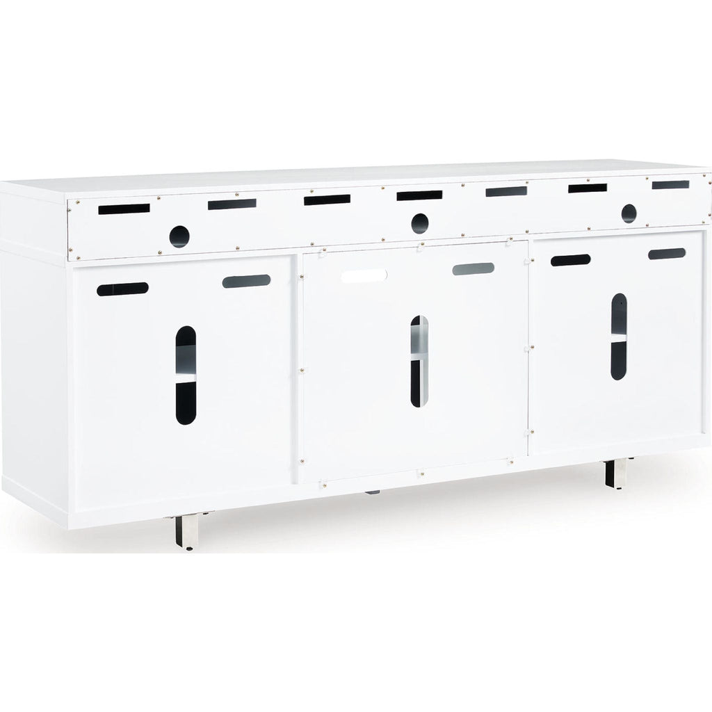 Gardoni TV Stand with Fireplace - White/Black