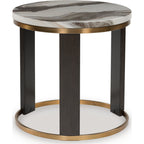 Jazmore End Table - Brown/Brass Finish