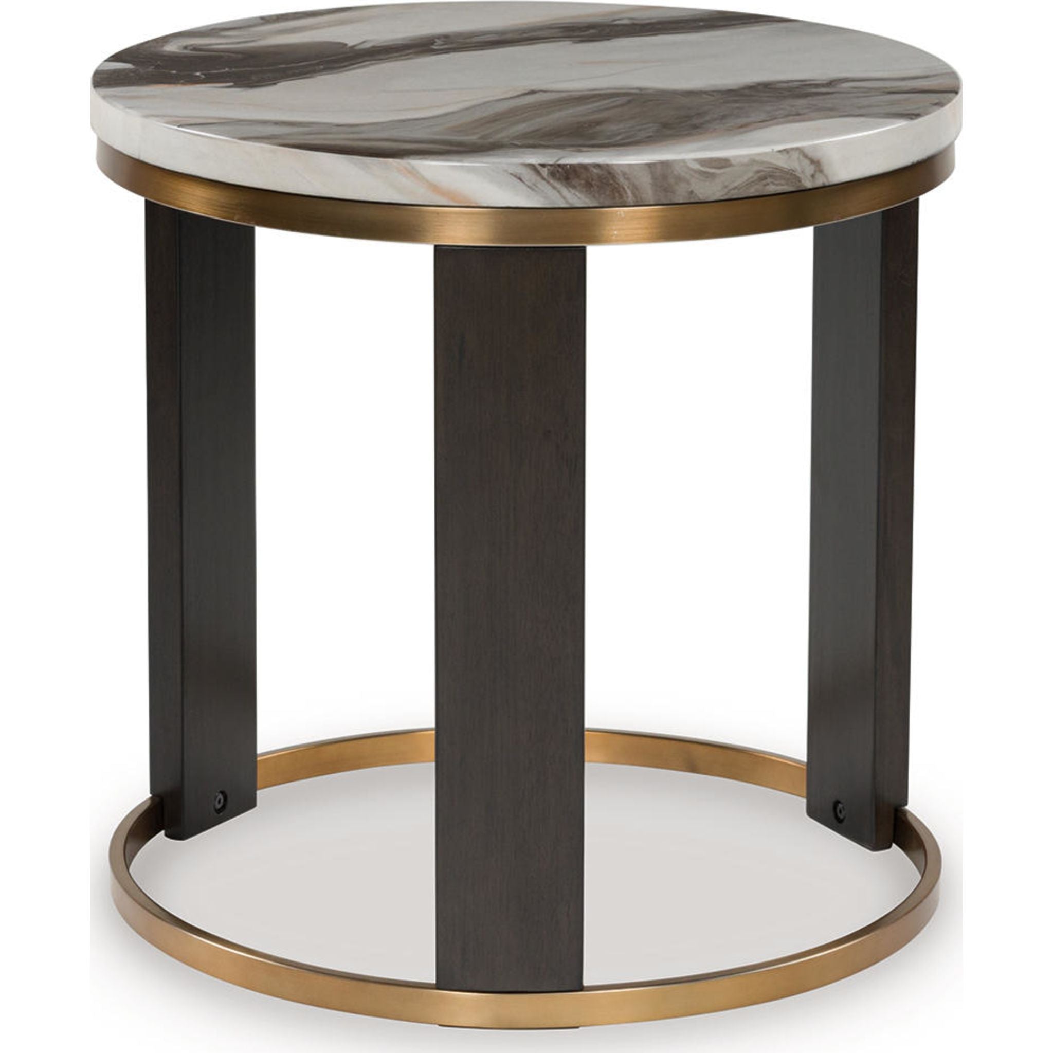 Jazmore End Table - Brown/Brass Finish
