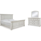Robbinsdale 5 Piece King Panel Bedroom - Antique White