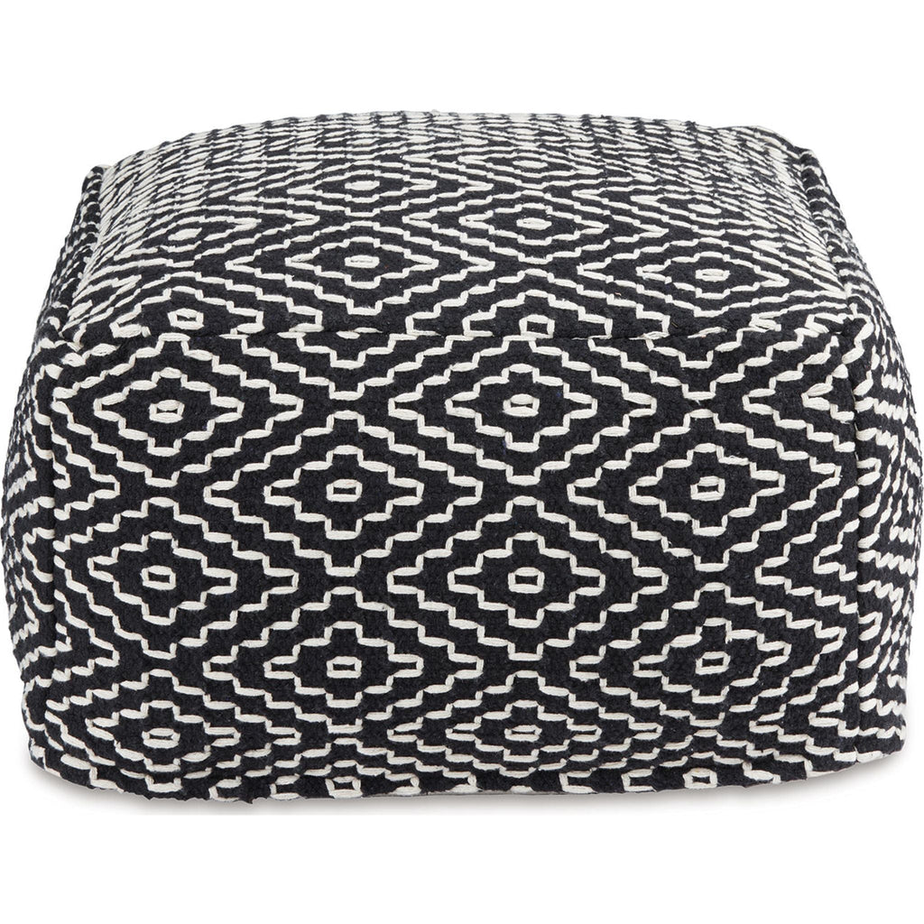 Jasett Pouf - Black/Ivory
