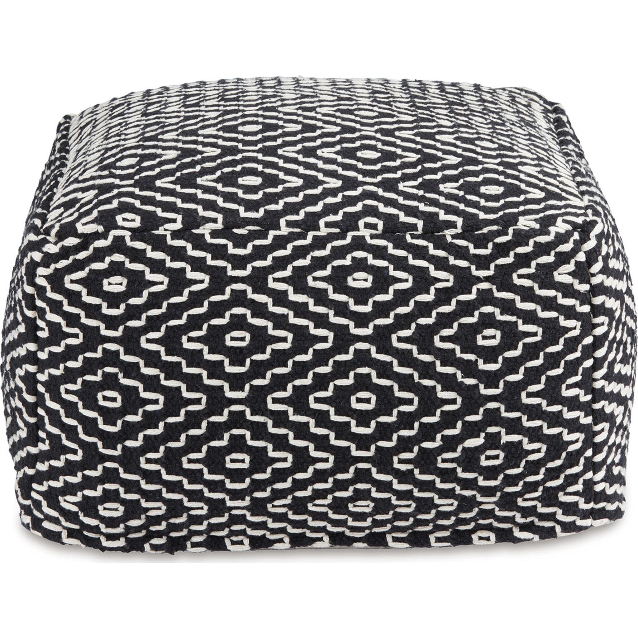 Jasett Pouf - Black/Ivory