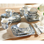 222 Fifth Adelaide 16-Piece Porcelain Dinnerware Set, Blue
