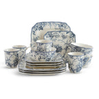 222 Fifth Adelaide 16-Piece Porcelain Dinnerware Set, Blue