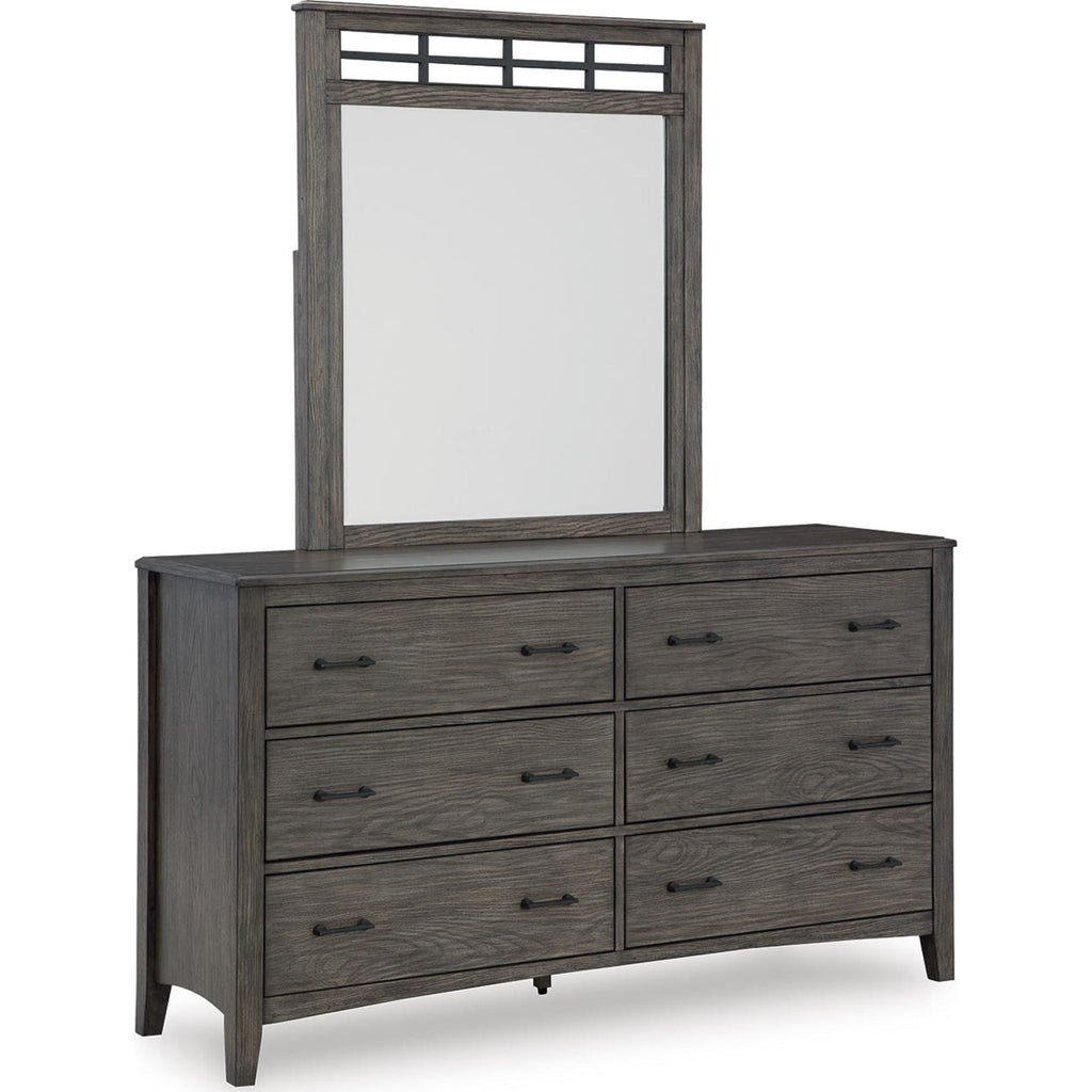 Montillan 6 Piece King Panel Bedroom - Grayish Brown