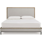 Tomtyn Upholstered Bed - Light Brown