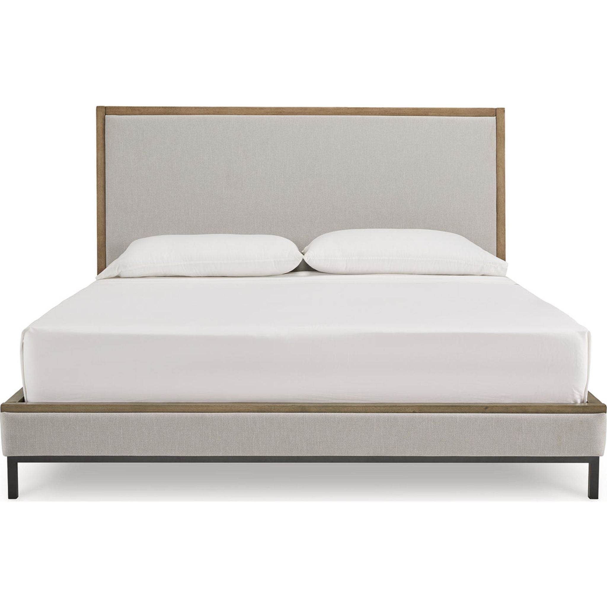 Tomtyn Upholstered Bed - Light Brown