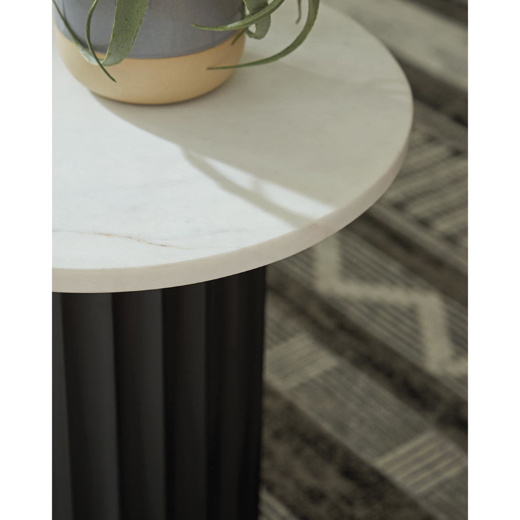 Wainstone Accent Table - Black/White