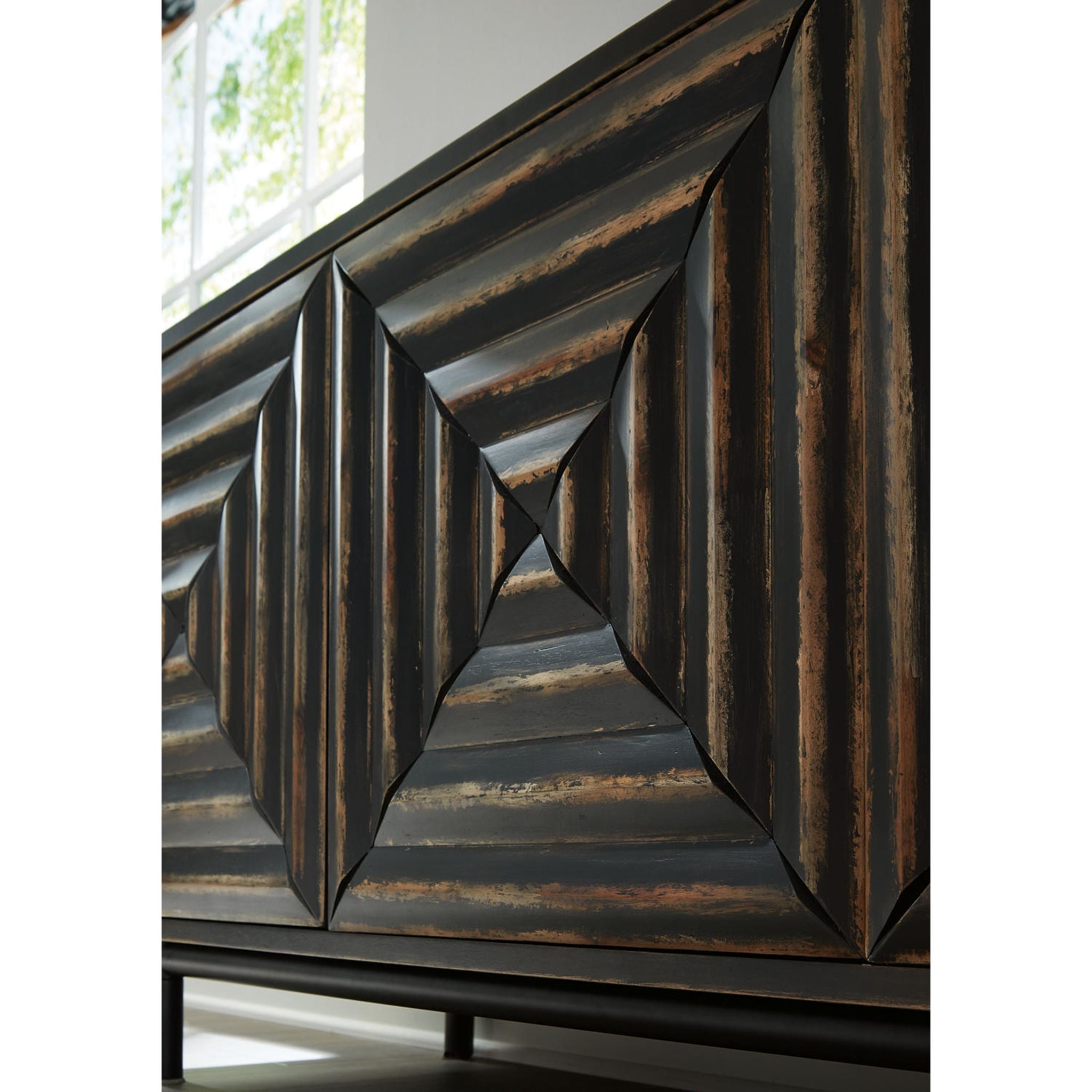 Fair Ridge Accent Cabinet - Distressed Black
