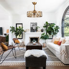 22 Modern Crystal Caged Ceiling Fan Chandelier with Remote